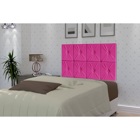 Painel de Cama Box Botão Solteiro 90 Elegance Cor Pink - Comprar Móveis em Casa