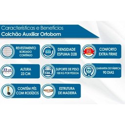 Cama Box Baú c/Auxiliar Solteiro: Colchão Molas Anjos Superlastic King Best + Base CRC Courano - 4