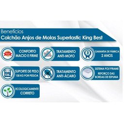 Cama Box Baú c/Auxiliar Solteiro: Colchão Molas Anjos Superlastic King Best + Base CRC Courano - 3