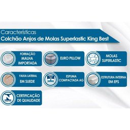 Cama Box Baú c/Auxiliar Solteiro: Colchão Molas Anjos Superlastic King Best + Base CRC Courano - 2