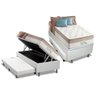 Cama Box Baú c/Auxiliar Solteiro: Colchão Molas Anjos Superlastic King Best + Base CRC Courano - 1