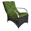 Ver imagem 1 de Poltrona Roma para Área Externa de Alumínio e Fibra Sintética Preto-verde