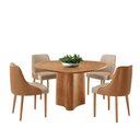 Ver imagem 2 de Sala de Jantar Mesa Selene 135cm Madeira Tampo Laminado com 4 Cadeiras Esmeralda