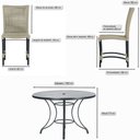 Ver imagem 2 de Mesa Ascoli 100 Cm com 4 Cadeiras Cannes de Alumínio, Pintura Preta e Trama Tela de Corda Náutica