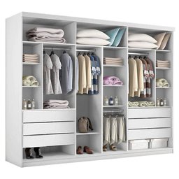 Closet Casal sem Portas 6 Gavetas Itália Minastex Branco - 1