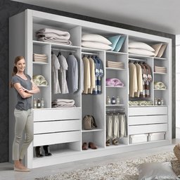 Closet Casal sem Portas 6 Gavetas Itália Minastex Branco - 6