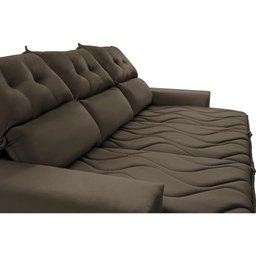 Conjunto de Sofá 3 e 2 Lugares Retrátil e Reclinável 2.00x1.50m Cama Inbox Smal Suede Café - 4 Conjunto de Sofá 3 e 2 Lugares Retrátil e Reclinável 2.00x1.50m Cama Inbox Smal Suede Café - 4