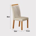 Ver imagem 5 de Conjunto Sala de Jantar Doha 1,60m Tampo Copo Off White com 6 Cadeiras Cinamomo/Off/Joli Palha