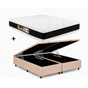Ver imagem 1 de Cama Box Bau Casal Bipartido Bege Colchão Casal Black e White Air Double Face D45 138x188 - Castor