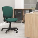 Ver imagem 2 de Cadeira de Escritório Diretor Office Base Giratória Preto Alta Flexi P03 Poliéster Verde - Lyam Lyam