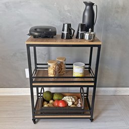 Fruteira de Chão Cozinha Ferro Mdf com Rodinhas - 3