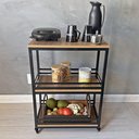 Ver imagem 3 de Fruteira de Chão Cozinha Ferro Mdf com Rodinhas