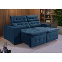 Ver imagem 1 de Sofá Retratil Reclinável Pillow 1,90 Veludo Azul