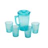 Jarra Acrílico de 1 Litro com 4 Copos Agua Suco Bebida Azul - 1