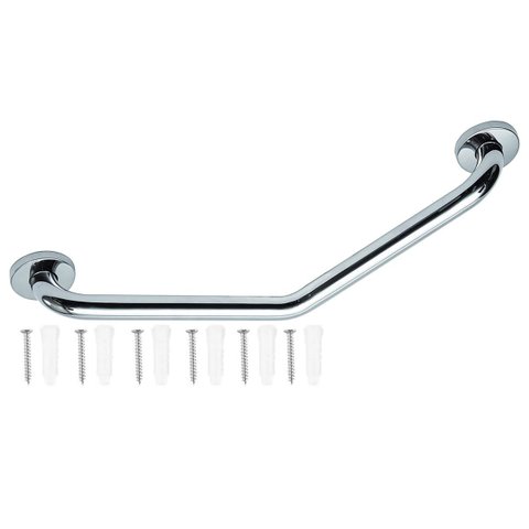 Barra Alça Apoio Angular 25x25c Inox Acessibilidade Banheiro Corrimao Segurança Evita Acidentes Qued
