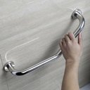 Ver mais imagens de Barra Alça Apoio Angular 25x25c Inox Acessibilidade Banheiro Corrimao Segurança Evita Acidentes Qued