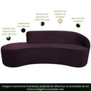 Ver imagem 5 de Sofá Curvo 04 Lugares 230cm Eron Braço Esquerdo Veludo Roxo - Nexta Casa