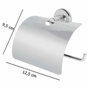 Ver imagem 4 de Suporte Papeleira Tampa para Rolo Papel Higiênico Aço Inox