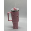 Ver imagem 1 de Copo Térmico Ms-957 1200ml com Estampas Florais - Aço Inox com Tampa Emborrachada:Rosa Bebe Florido