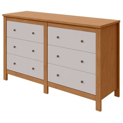 Comoda Horizontal Maggiore 6 Gavetas - Lp - Rei de Casa Amendoa Clean/off White