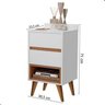 Mesinha Lateral Duda para Quarto com Duas Gavetas e Um Nicho Branco - 2