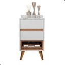Ver imagem 1 de Mesinha Lateral Duda para Quarto com Duas Gavetas e Um Nicho Branco