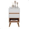Mesinha Lateral Duda para Quarto com Duas Gavetas e Um Nicho Branco - 1