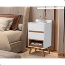 Ver imagem 3 de Mesinha Lateral Duda para Quarto com Duas Gavetas e Um Nicho Branco