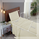Ver imagem 3 de Kit Roupa Cama Solteiro 100% Algodão 3 Peças Percal 300 Fios Hotel Pousada:palha