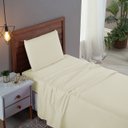 Ver imagem 1 de Kit Roupa Cama Solteiro 100% Algodão 3 Peças Percal 300 Fios Hotel Pousada:palha