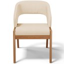 Ver mais imagens de Kit 04 Cadeiras de Jantar e Estar Living Estofada Lince L02 Linho Bege Escuro - Lyam Decor