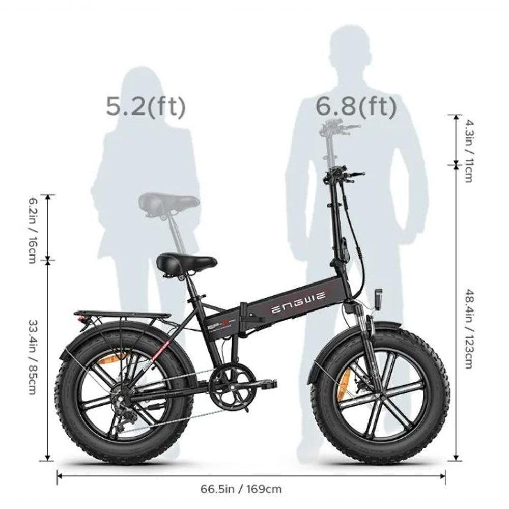 Bicicleta Elétrica 750w Dobrável Ep-2 Pro Freio a Disco Alta Autonomia e Potência 7vel Shimano - 4