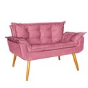 Ver imagem 1 de Namoradeira Sofá Opala Sala Escritório Recepção Quarto Suede Rose Gold - Ninho Decor