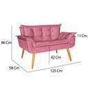 Ver imagem 2 de Namoradeira Sofá Opala Sala Escritório Recepção Quarto Suede Rose Gold - Ninho Decor