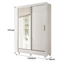 Ver imagem 4 de Guarda Roupa Casal Bélgica 2 Portas de Correr 2 Gavetas MDP com Espelho e Cômoda Marabá Branco