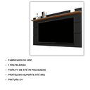 Ver imagem 4 de Painel Suspenso Vivare 1,6 New com Prateleira para TV 70” Preto Freijó