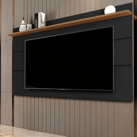 Painel Suspenso Vivare 1,6 New com Prateleira para TV 70” Preto Freijó