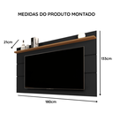 Ver imagem 3 de Painel Suspenso Vivare 1,6 New com Prateleira para TV 70” Preto Freijó