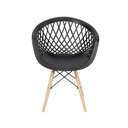 Ver imagem 4 de Kit 2 Cadeiras Web Dsw Ergonômica Apoio de Braço Base Madeira Sala Cozinha Jantar - Lamobilia