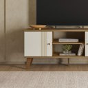 Ver imagem 2 de Rack Denver para TV até 55 '' Sala Compacto 115 cm Peternella:Nature/Off White