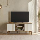 Ver imagem 1 de Rack Denver para TV até 55 '' Sala Compacto 115 cm Peternella:Nature/Off White
