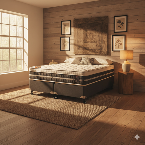 Cama Box Queen Castor Premium Gel Pocket 158x198x59 + Box Castor