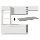 Ver imagem 1 de Cozinha Completa Branca com Armário e Balcão + Tampo Madesa