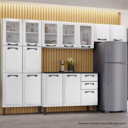 Paneleiro Cozinha Itatiaia Aço 6 Portas 2 Em Vidro New Premium Branco Neve - 5