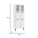 Ver imagem 4 de Paneleiro Cozinha Itatiaia Aço 6 Portas 2 Em Vidro New Premium Branco Neve