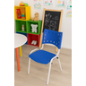 Cadeira Iso para Escola Escritório Comércio Azul Base Branca Ecomhome - 1