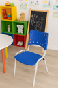 Ver imagem 1 de Cadeira Iso para Escola Escritório Comércio Azul Base Branca Ecomhome