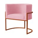 Ver imagem 4 de Poltrona Luana Suede Rosa Base Metálica Cobre - Vallisa Decor