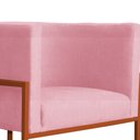 Ver imagem 3 de Poltrona Luana Suede Rosa Base Metálica Cobre - Vallisa Decor