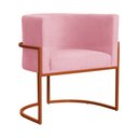 Ver imagem 5 de Poltrona Luana Suede Rosa Base Metálica Cobre - Vallisa Decor